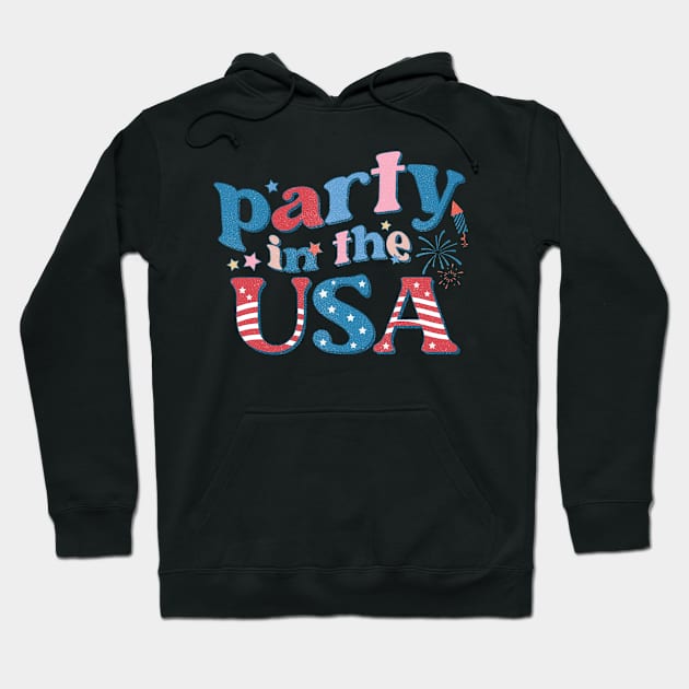 Party in the USA 4th of July Design Hoodie by Kribis